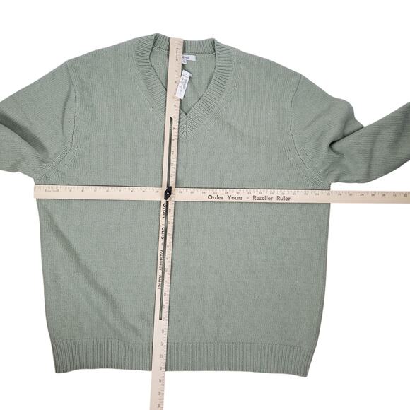 NEW Madewell Wool Blend V-neck Sweater Mens XL Green Pullover Long Sleeve Knit - Picture 11 of 13